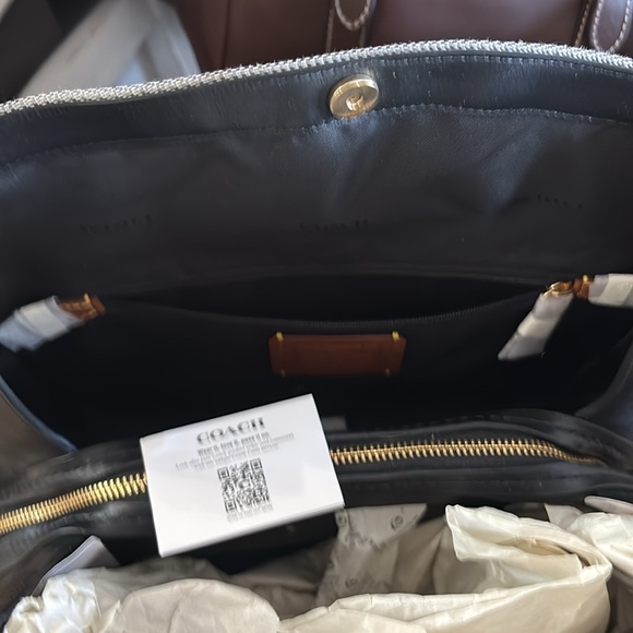 Coach satchel jacquard and leather NWT - Picture 9 of 11